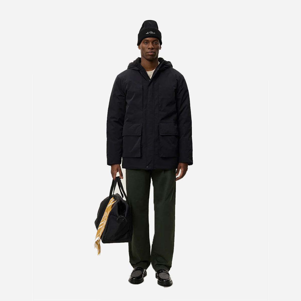 Nate Solid Padded Coat - Black