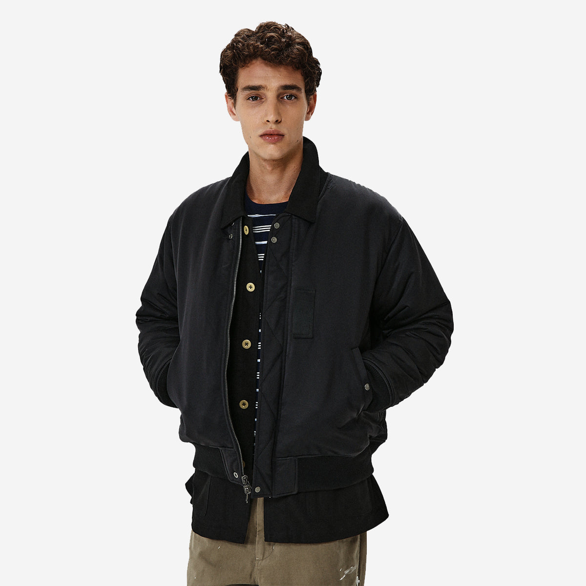 Nylon Reversible Bomber Jacket - Purple/Black