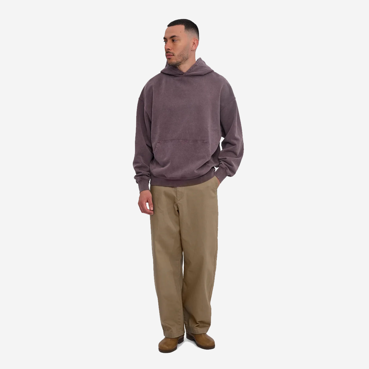 Organic Oversized Hoodie - Faded Grape