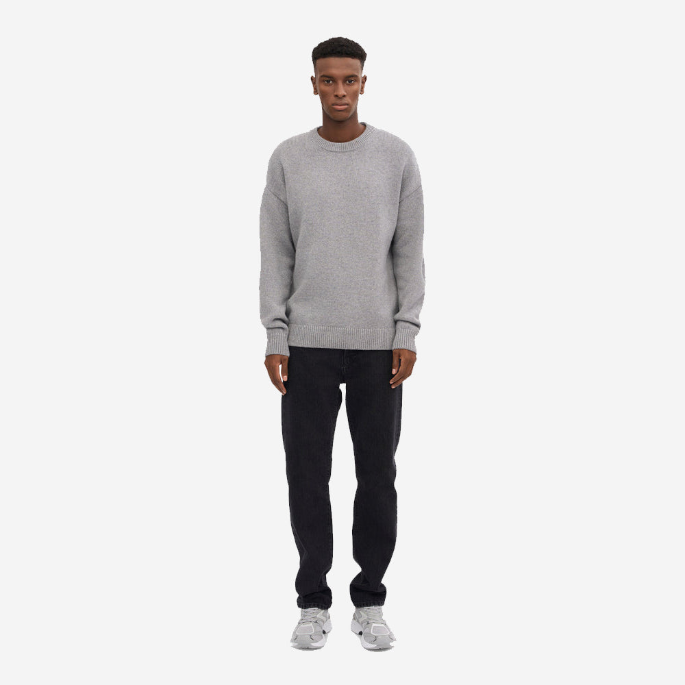 Oversized Merino Wool Crew - Heather Grey
