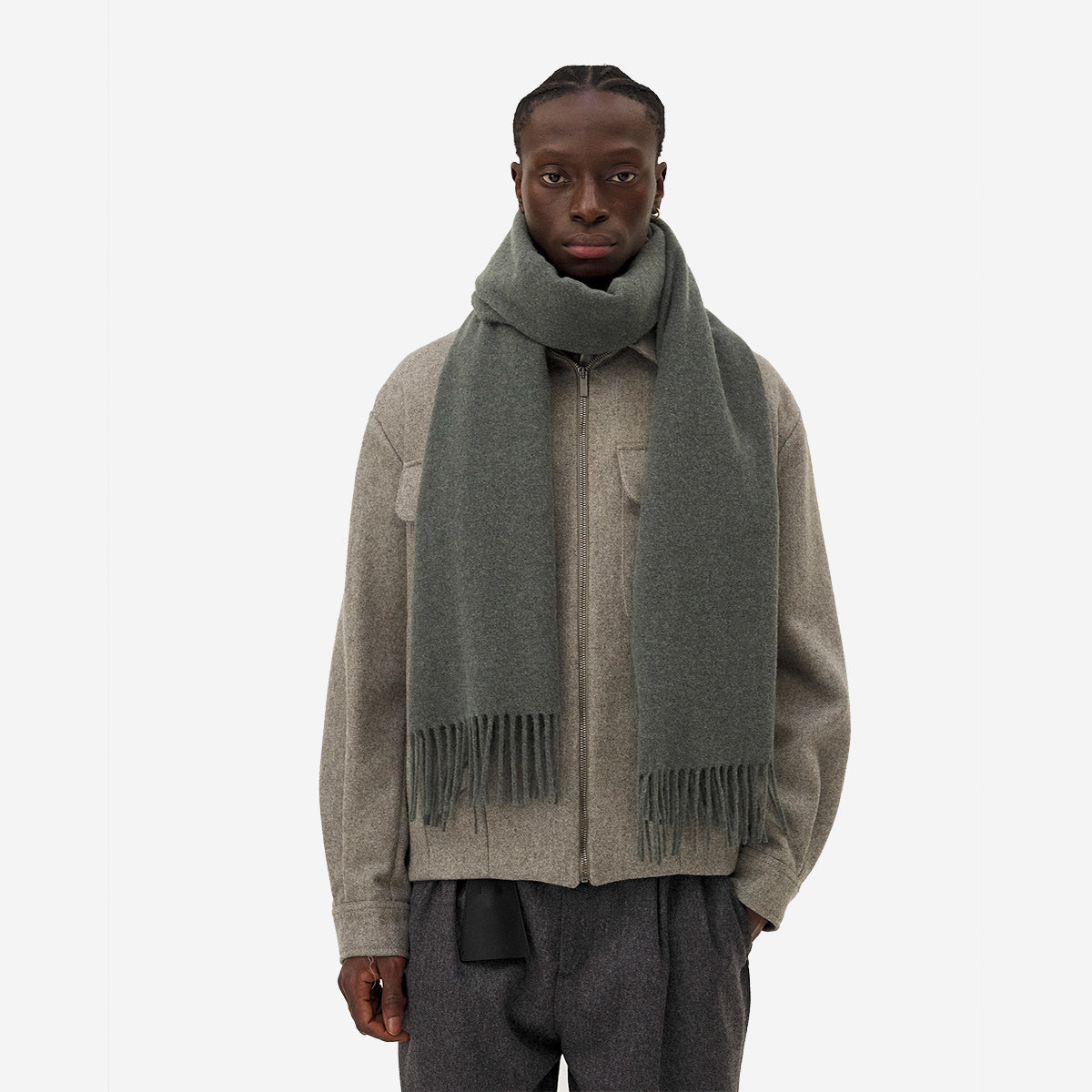 Odda Wool Cashmere Scarf - Green