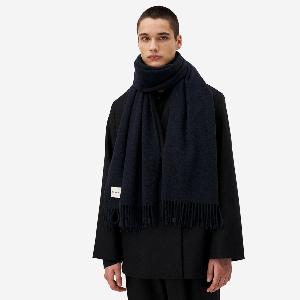 Odda Wool Cashmere Scarf - Navy