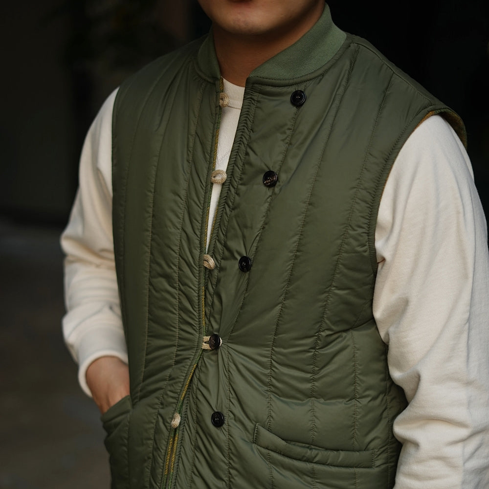 Oliver Wool/Nylon Reversible Vest – Check/Olive