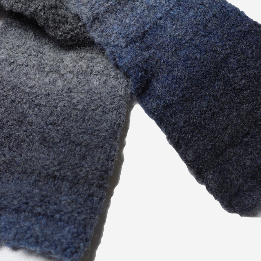 Ombre Wool-Poly Stripe Scarf - Meteorite Black/Multi