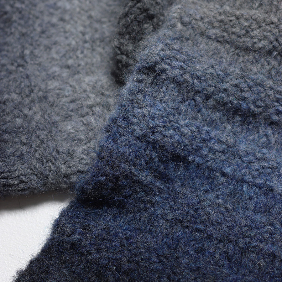 Ombre Wool-Poly Stripe Scarf - Meteorite Black/Multi