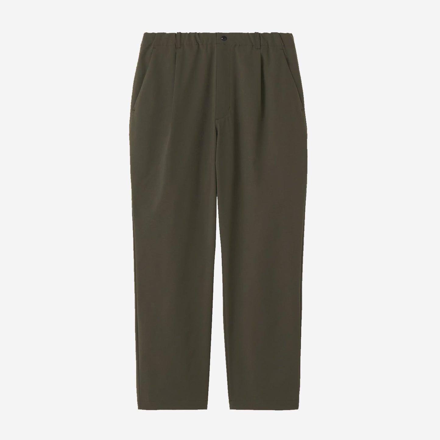 One Tuck Tapered Light Pants - Dark Olive