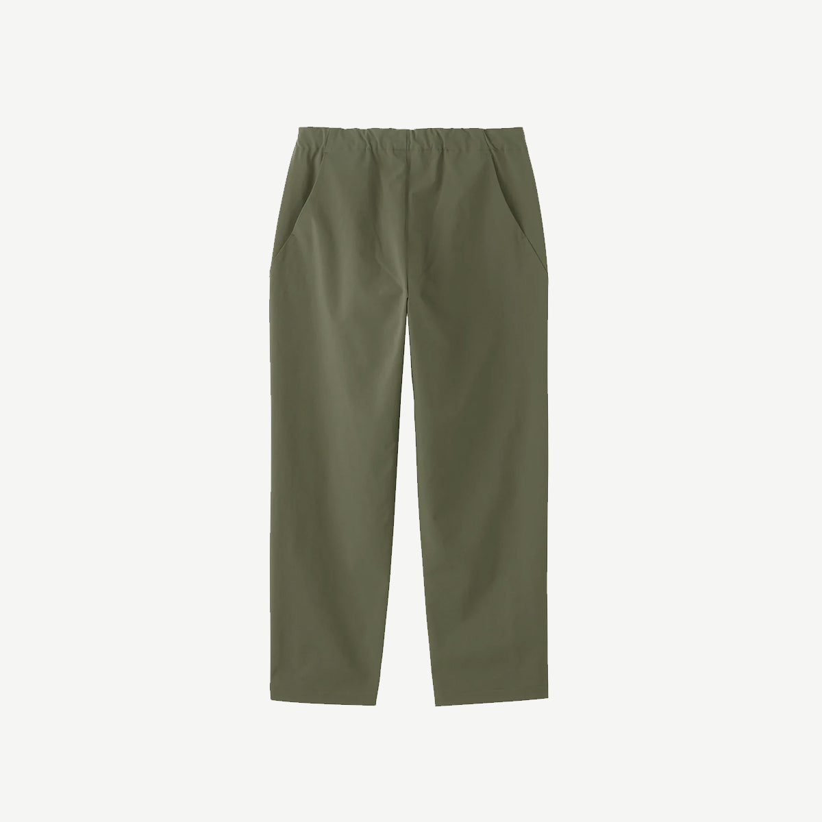 One Tuck Tapered Stretch Pants - Olive Green
