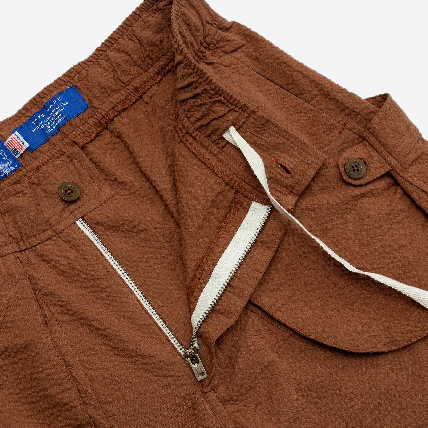 Osage Seersucker Shorts - Adobe Brown