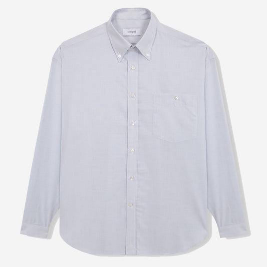 Oversized Silk Merino Shirt - Thousand Stripes Sky