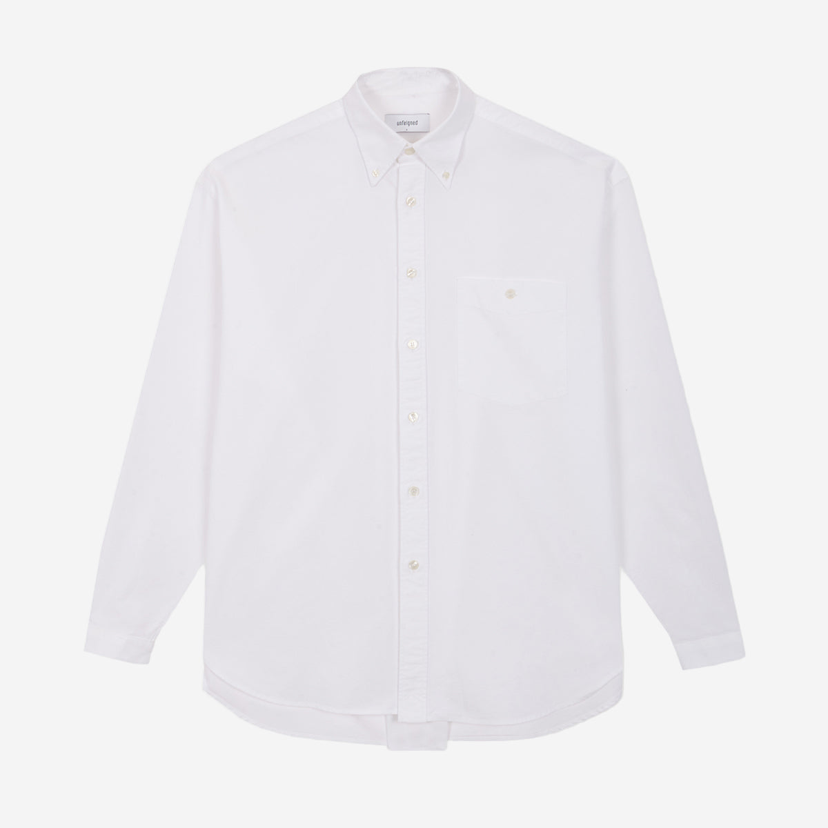 Oversized Washed Oxford Shirt - White