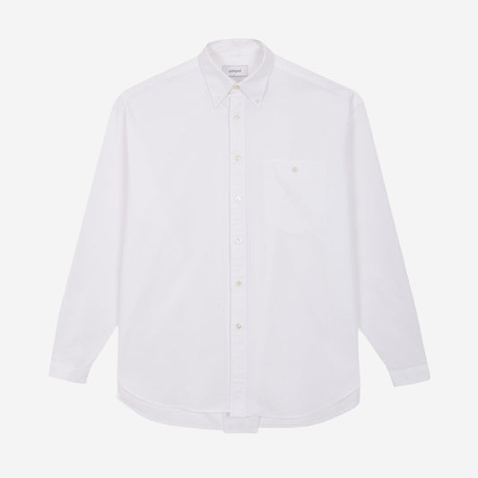 Oversized Washed Oxford Shirt - White