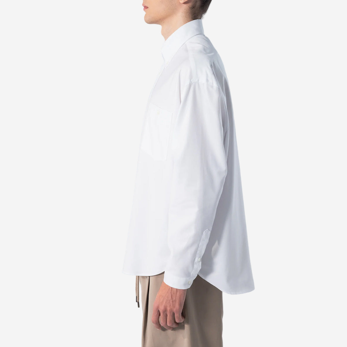 Oversized Washed Oxford Shirt - White