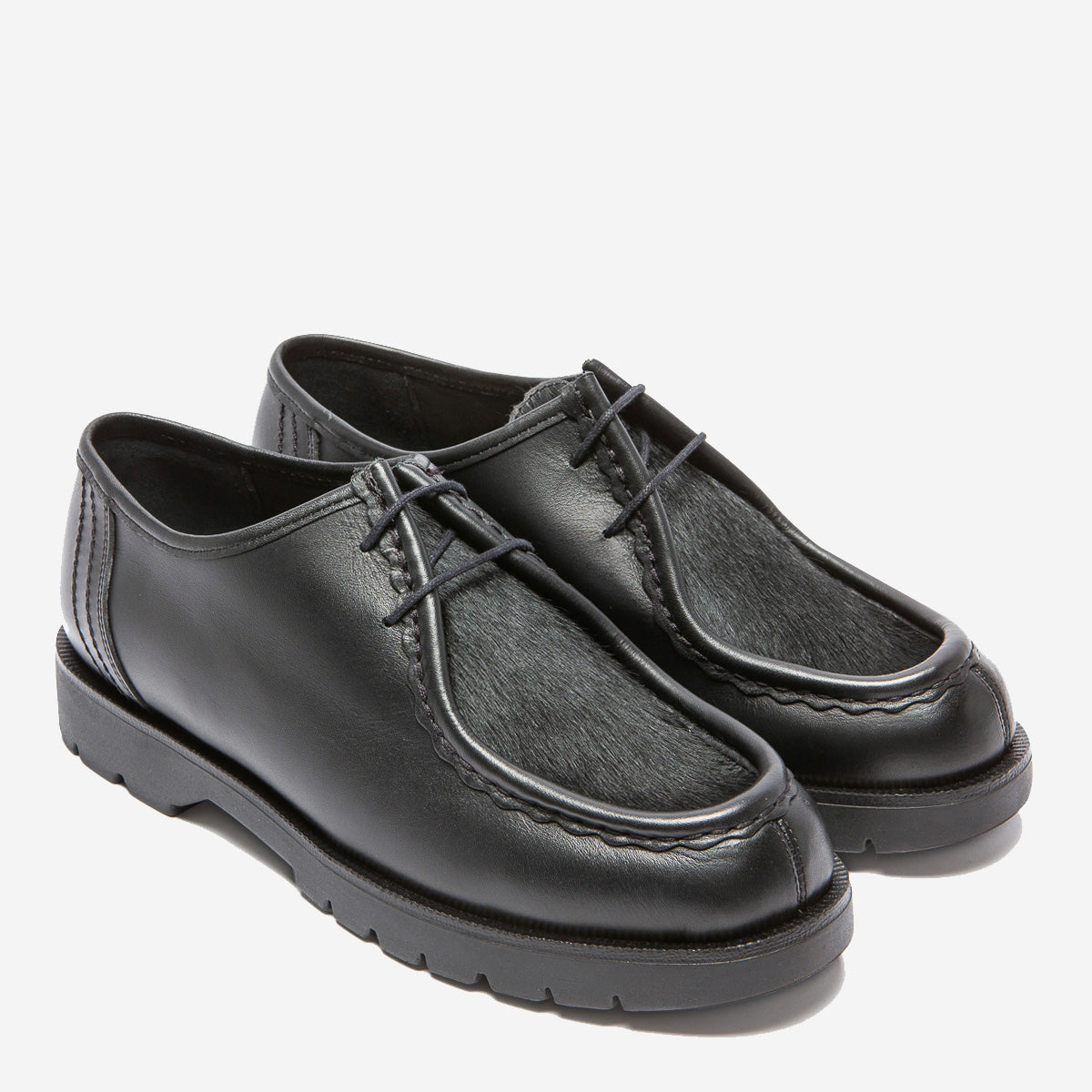 Padrini Leather Tyrolean Shoes - Black