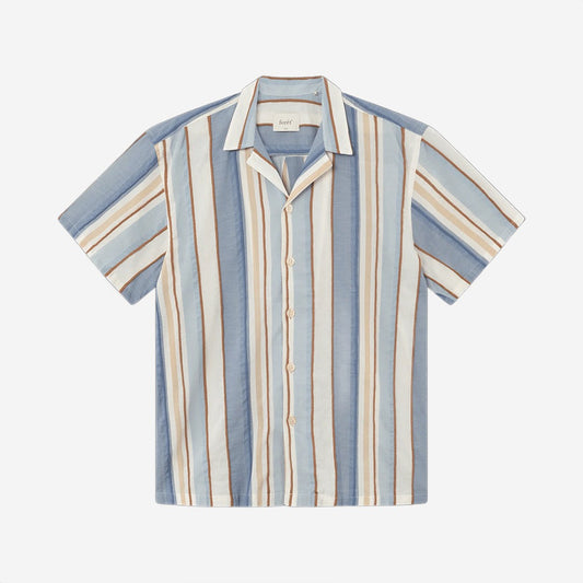 Peer Jacquard Vacation S/S Shirt - Blue Stripe