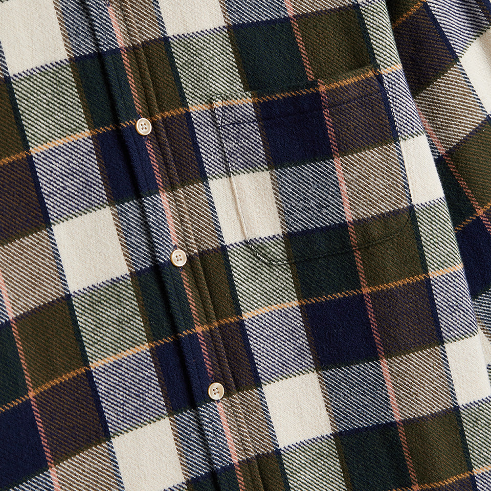 Pine Check Flannel Shirt - Green/Blue/White
