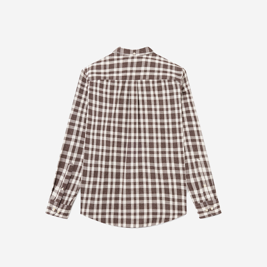 Drift Bouclé Check Shirt - Deep Brown