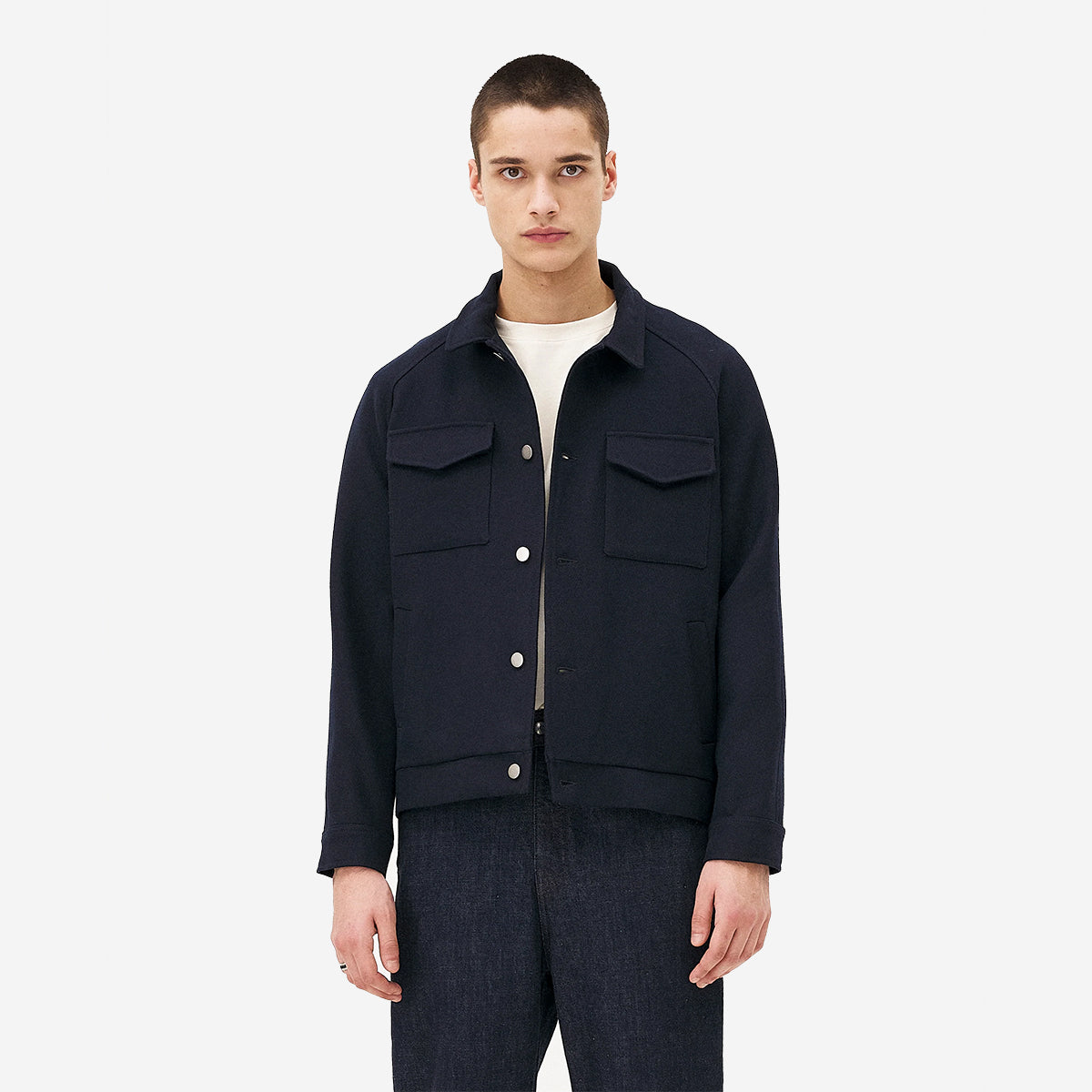 Palma Workwear Wool Jacket - Navy