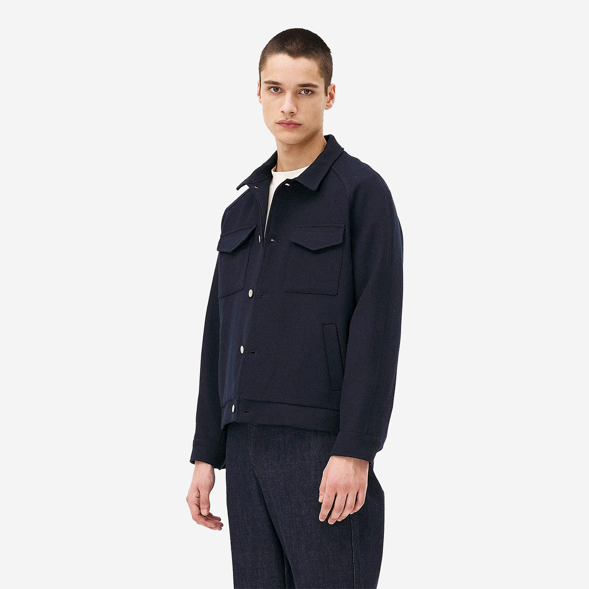 Palma Workwear Wool Jacket - Navy