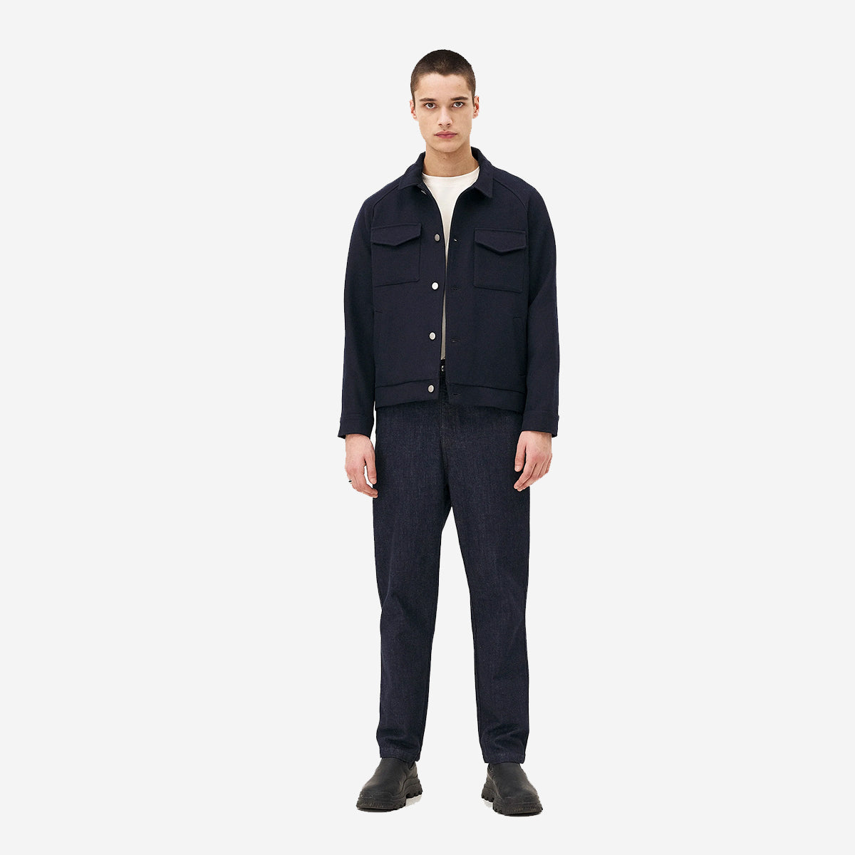 Palma Workwear Wool Jacket - Navy