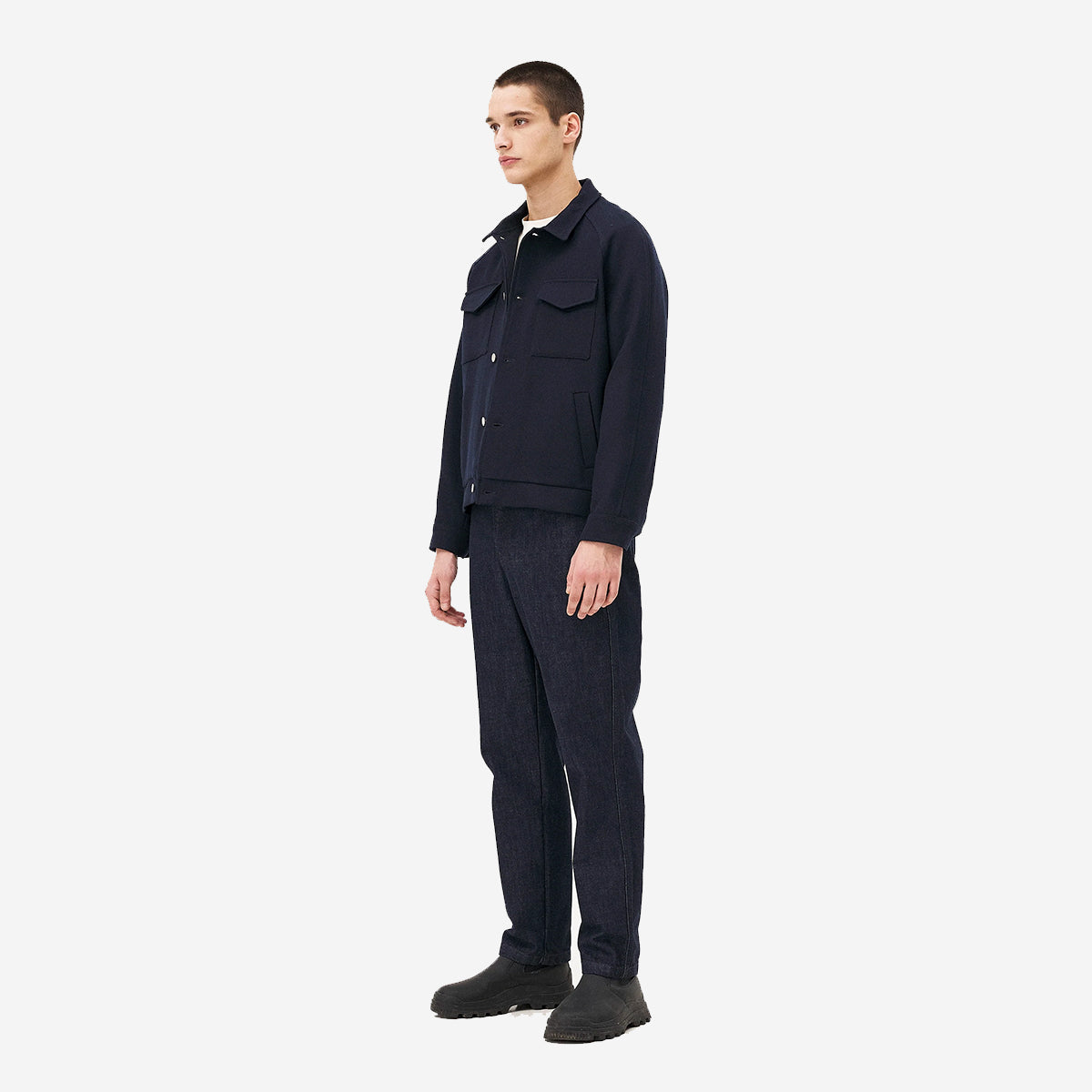 Palma Workwear Wool Jacket - Navy