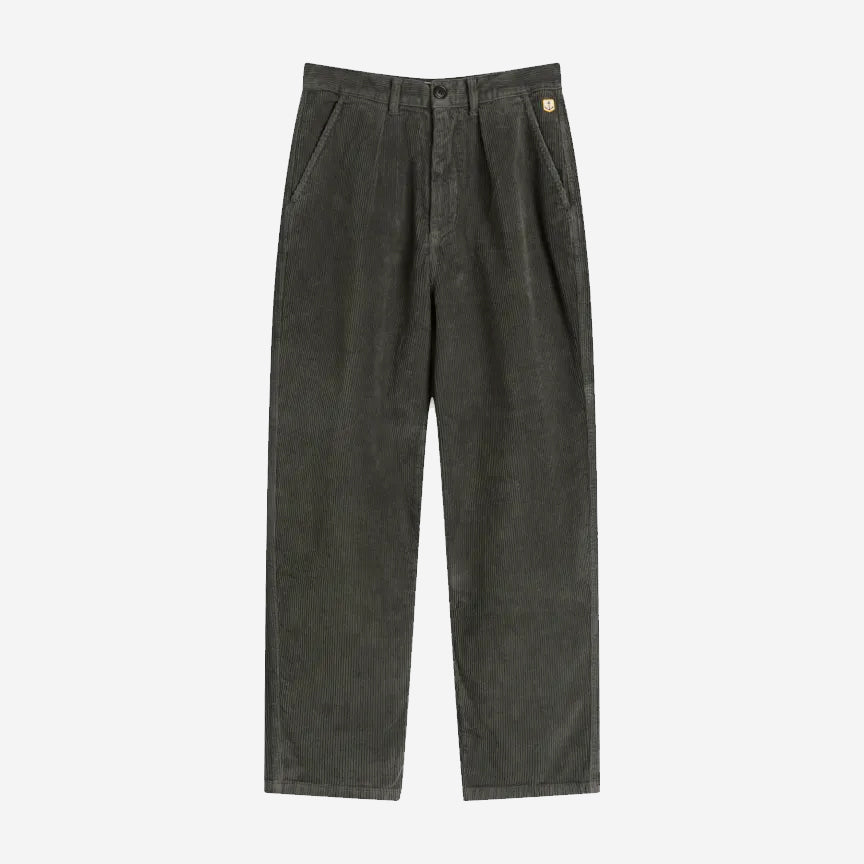 Pleated Corduroy Relaxed Trousers - Chimera Grey
