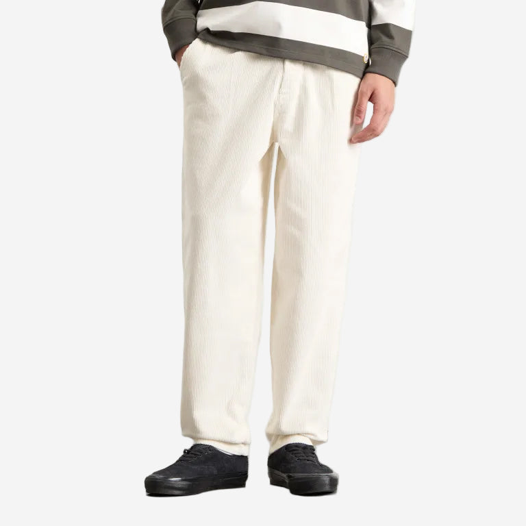 Pleated Corduroy Relaxed Trousers - Milk