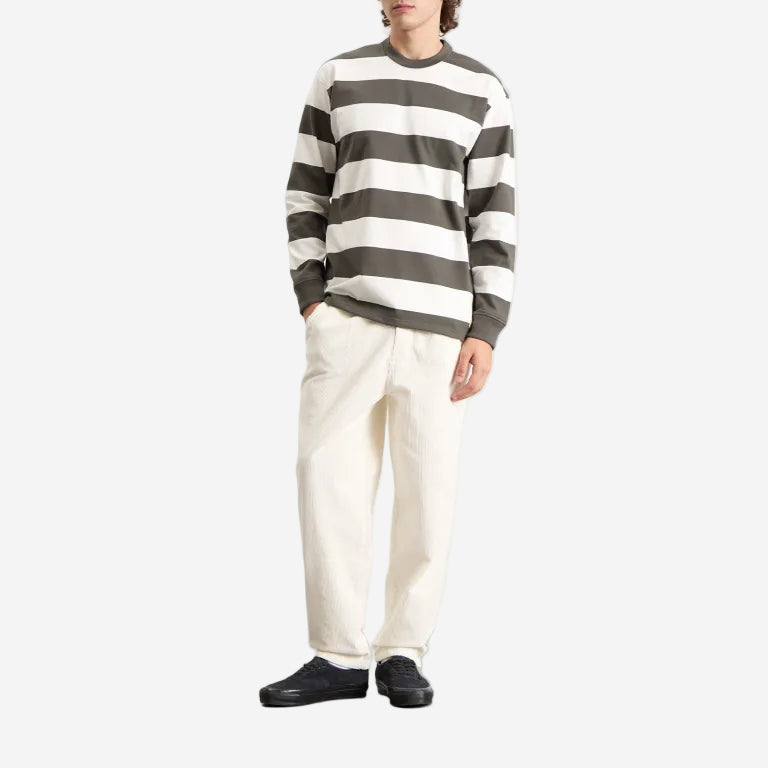 Pleated Corduroy Relaxed Trousers - Milk