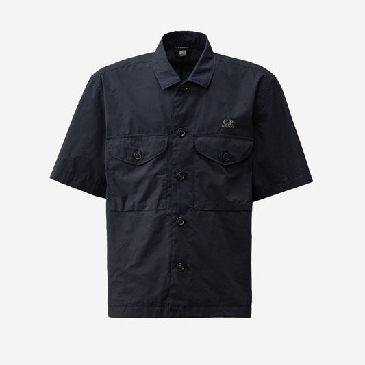 Popeline Boxy Pocket S/S Shirt - Total Eclipse Navy