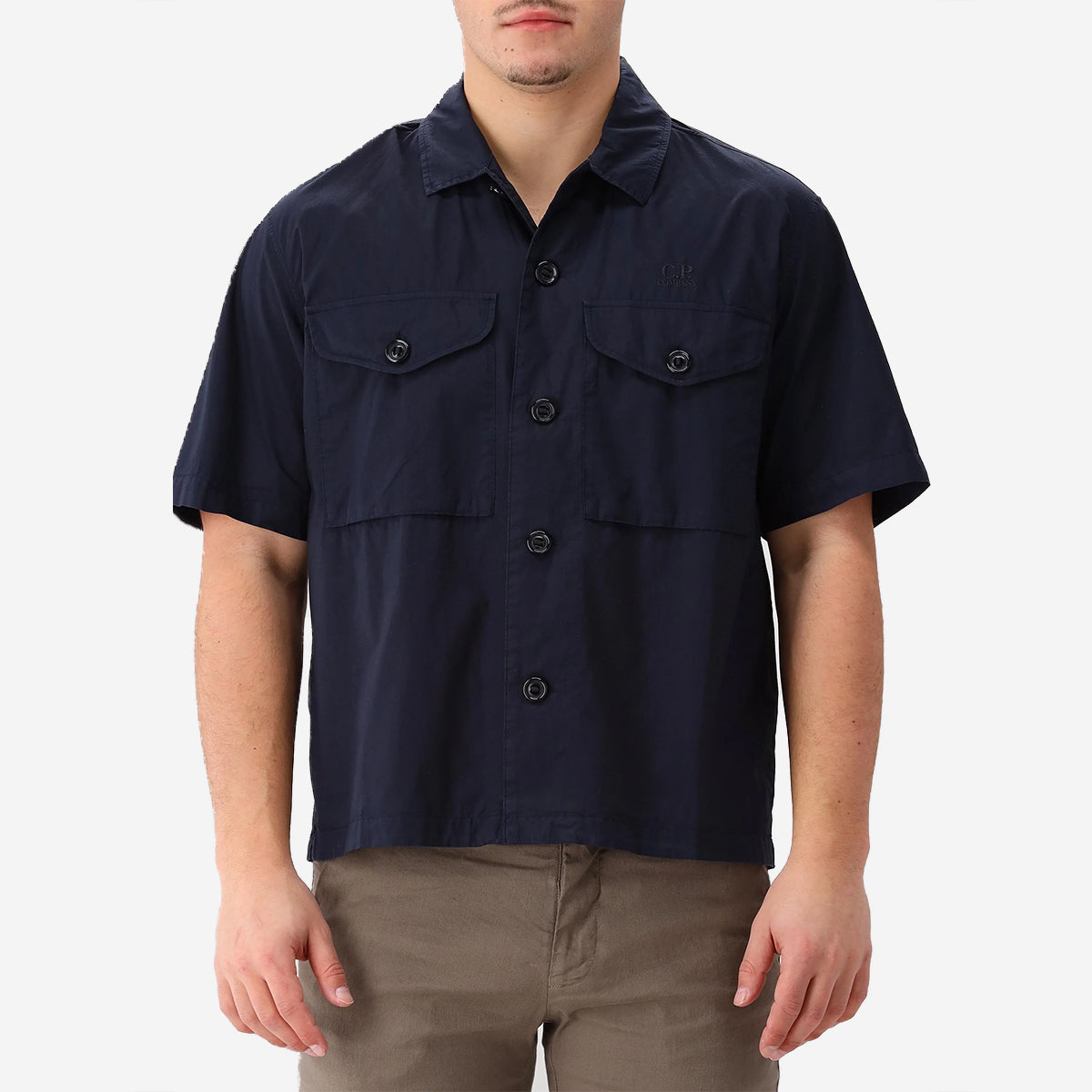 Popeline Boxy Pocket S/S Shirt - Total Eclipse Navy