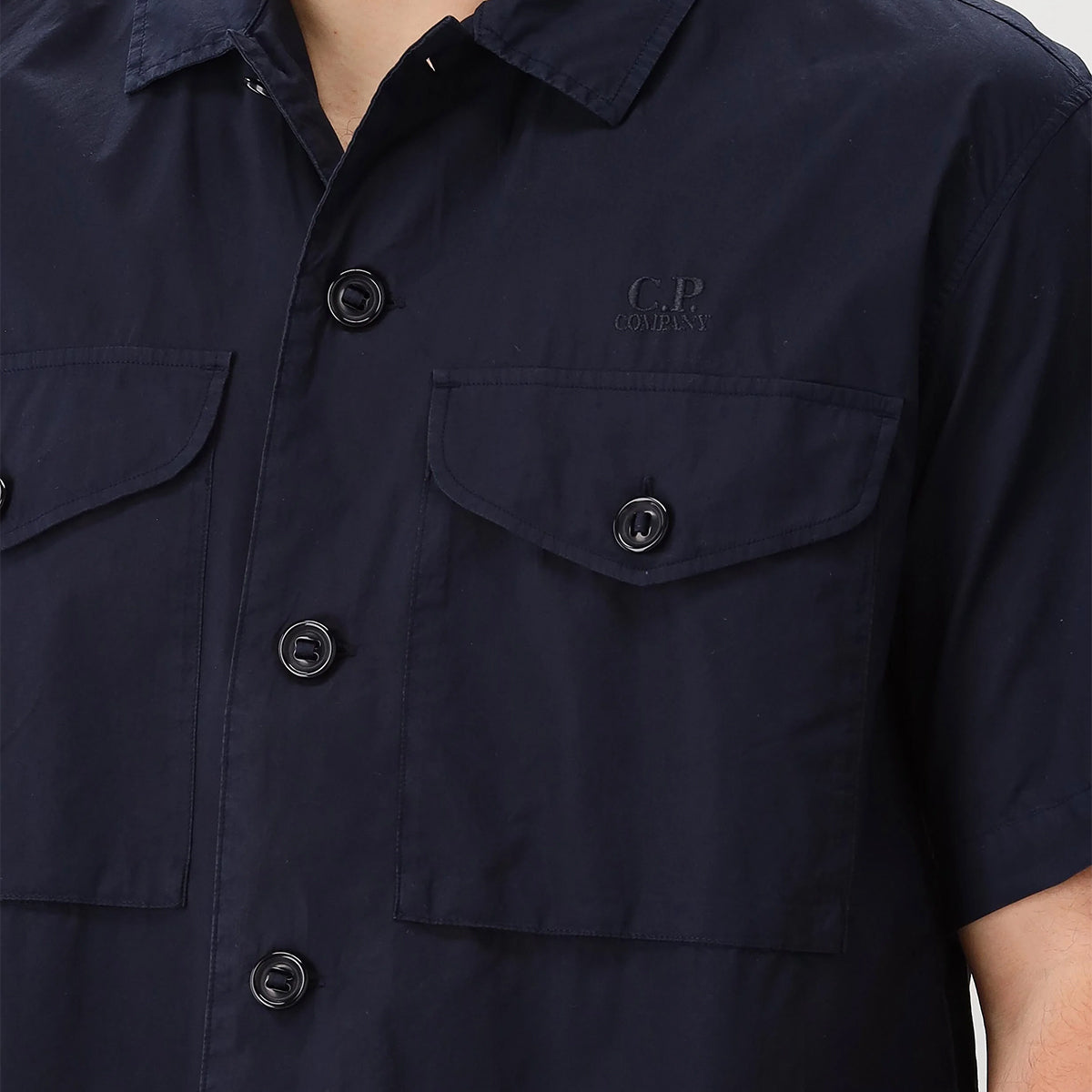 Popeline Boxy Pocket S/S Shirt - Total Eclipse Navy