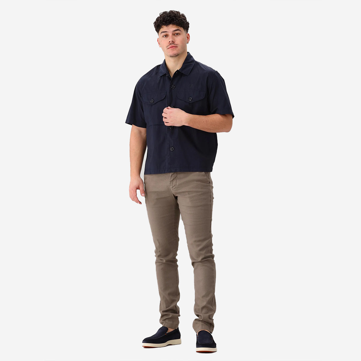 Popeline Boxy Pocket S/S Shirt - Total Eclipse Navy