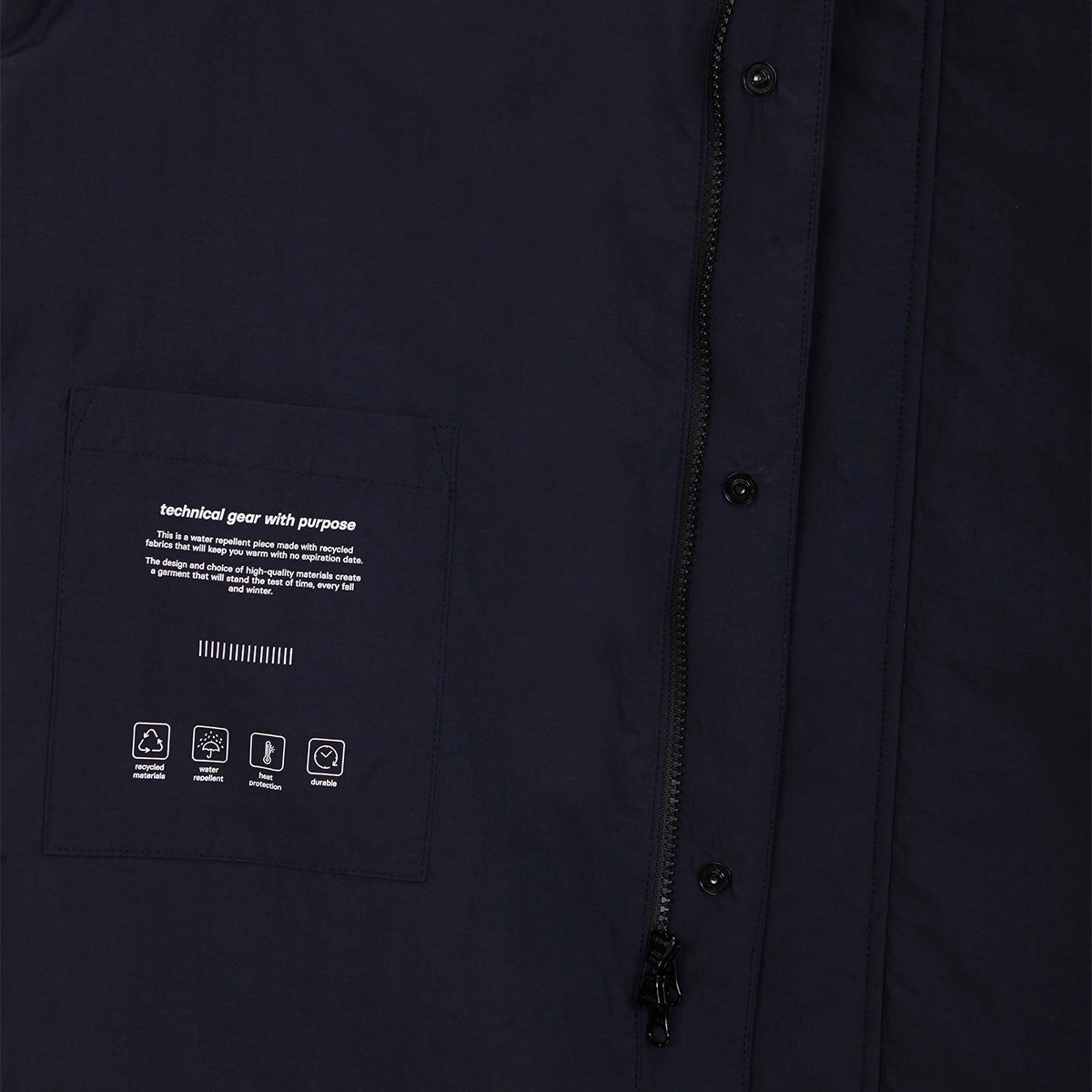 Puffed Long Coat WR - Dark Navy