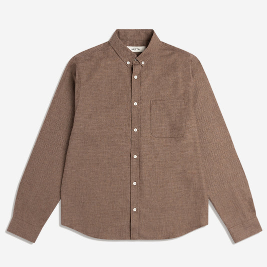 Raeburn Cotton Houndstooth Shirt - Taupe