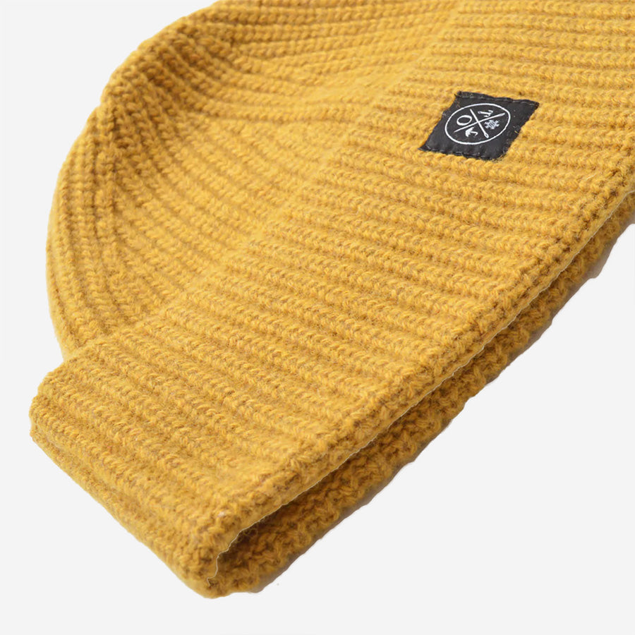 Recycled Cashmere Beanie Toque - Saffron