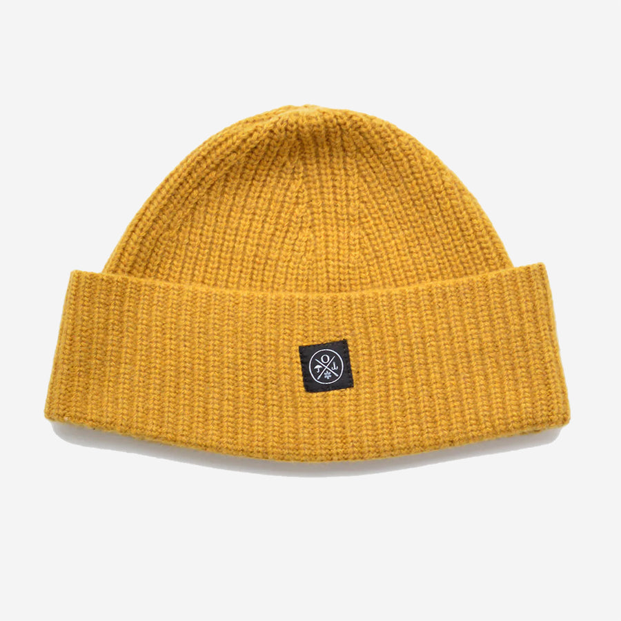 Recycled Cashmere Beanie Toque - Saffron