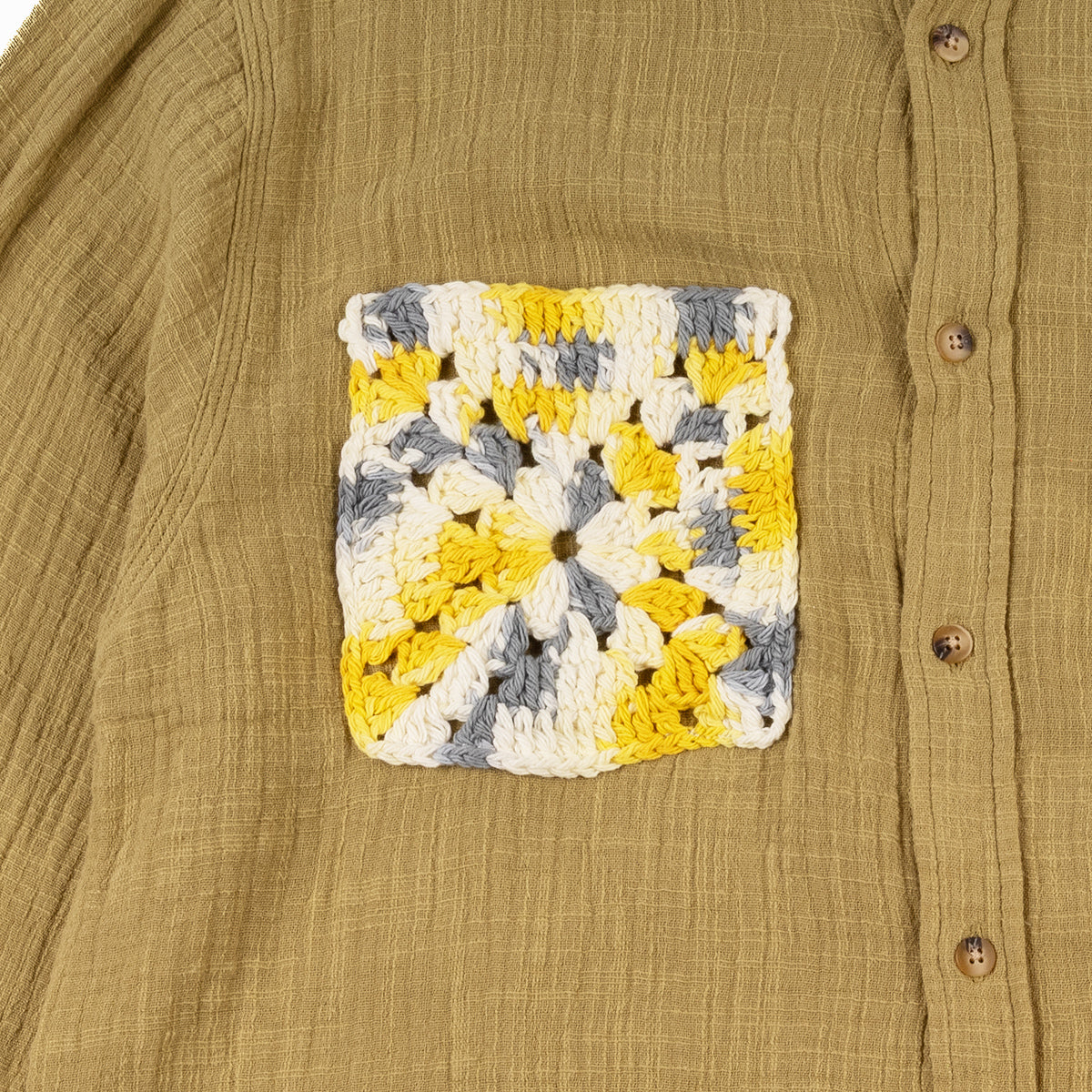 SPUN Studio x Raeburn Textured L/S Shirt - Light Military (Small)