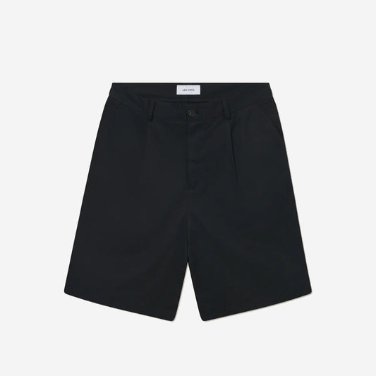 Randall Pleated Twill Shorts - Black