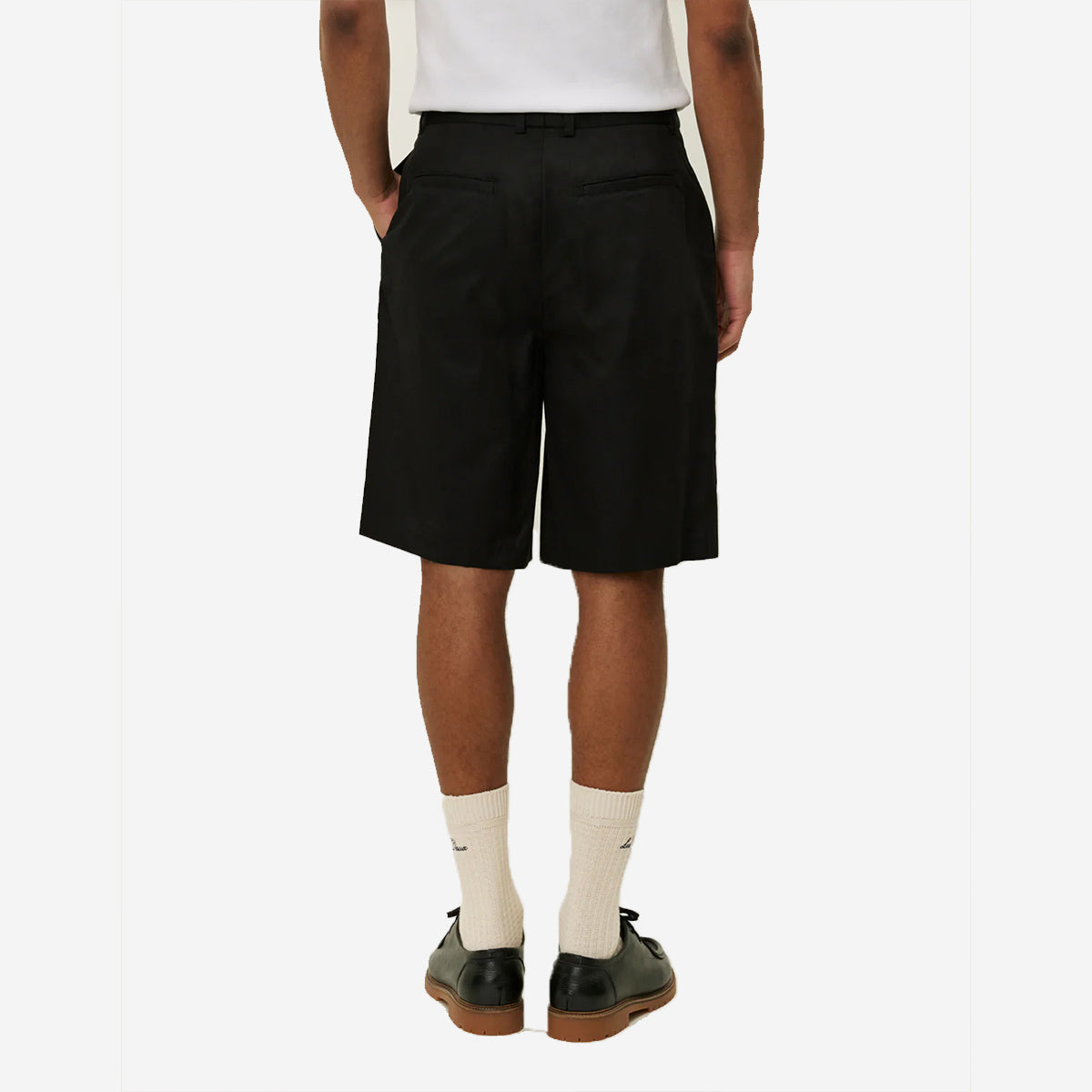 Randall Pleated Twill Shorts - Black