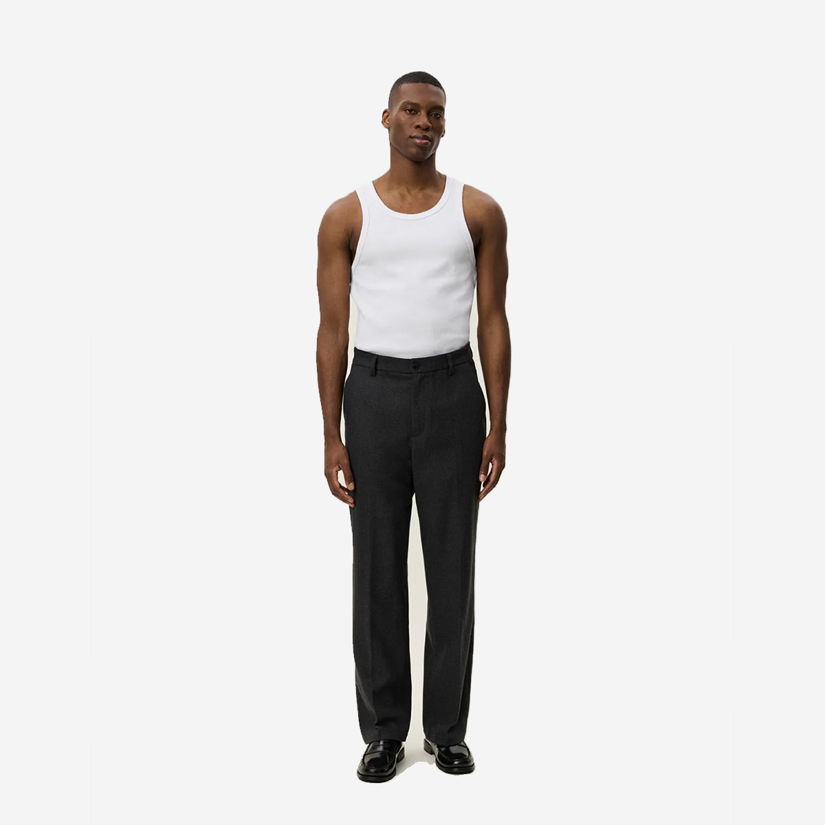 Randall Loose Wool Suiting Pants - Asphalt Grey