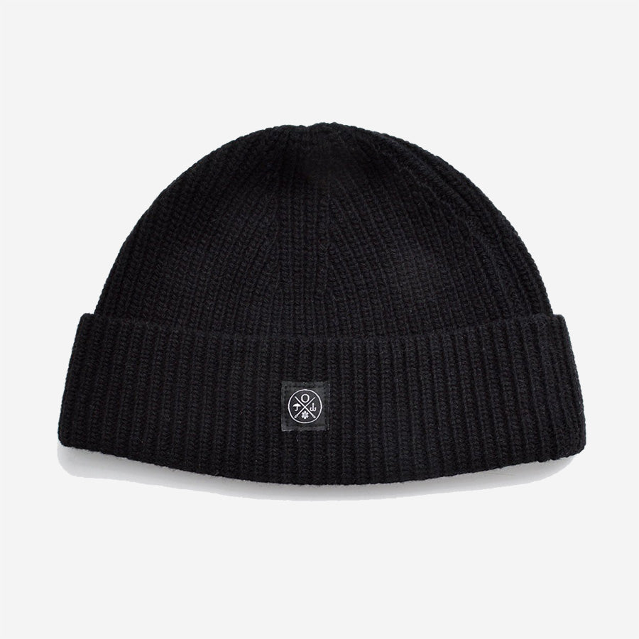 Recycled Cashmere Beanie Toque - Black