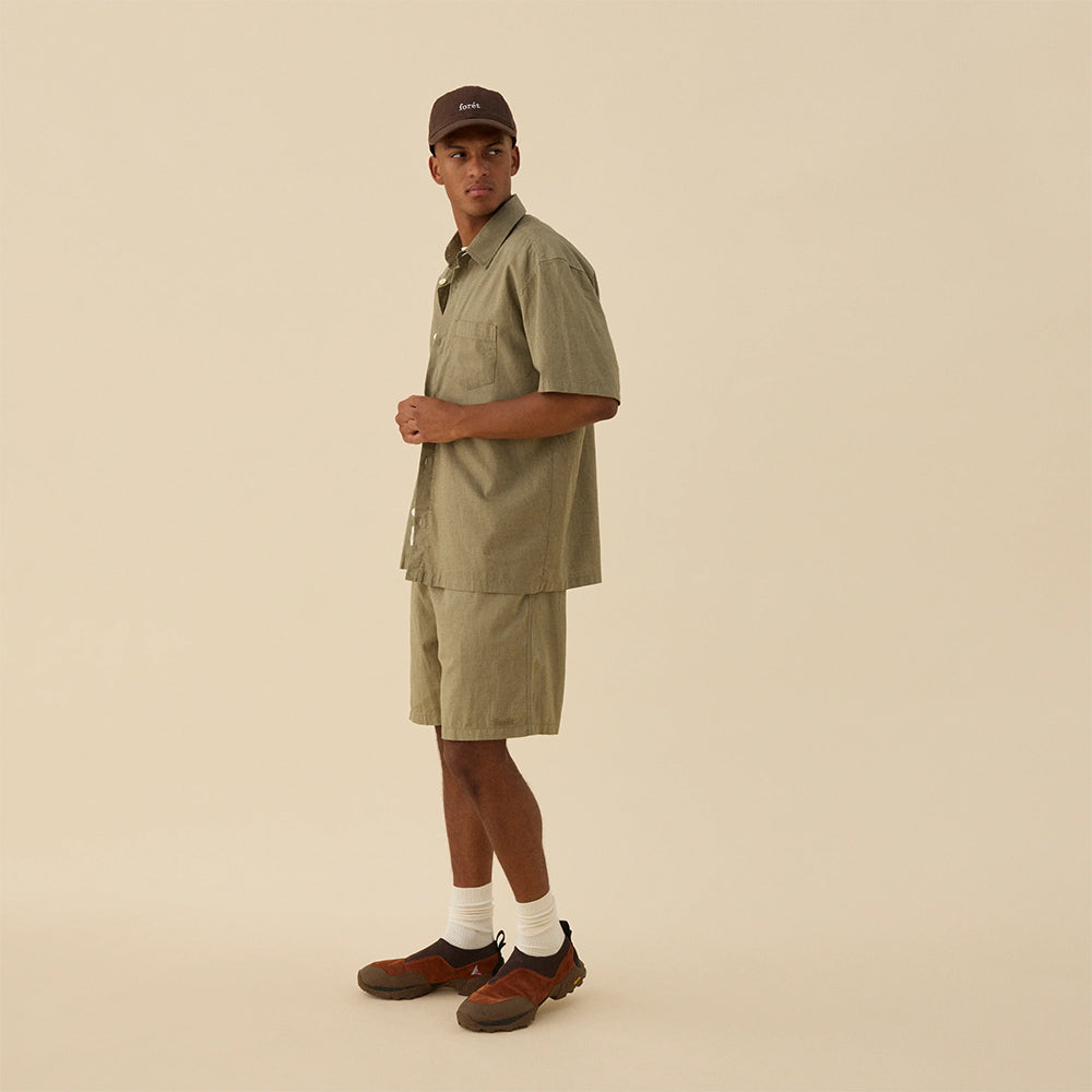 Serene Cotton/Linen Shorts - Dusty Olive