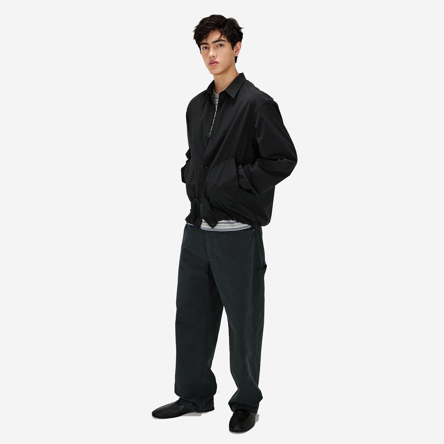 SOLOTEX Seersucker Pocket Shirt - Black