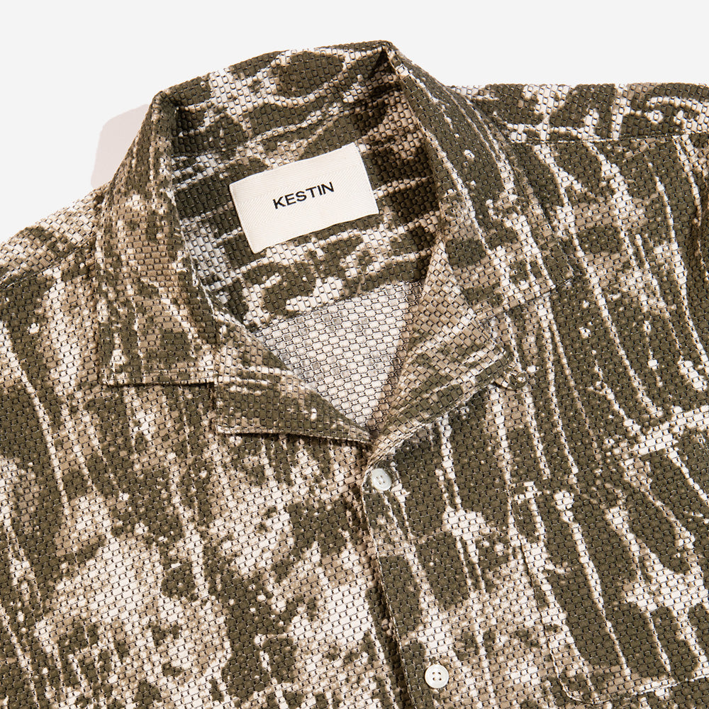 Crammond S/S Vacation Shirt - Olive/Ecru Camo