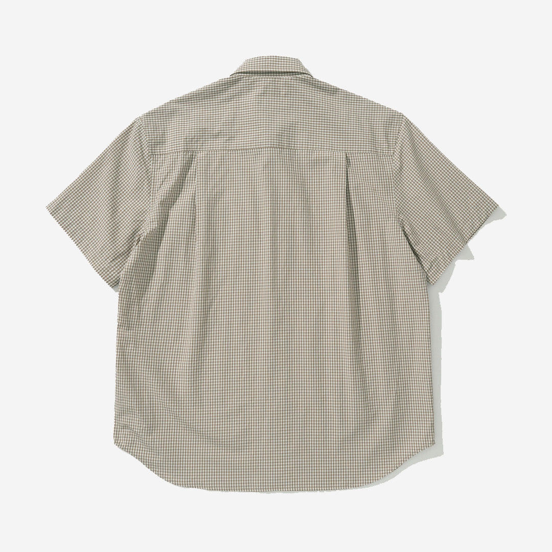 Stein Typewriter Cotton S/S Shirt - Beige Check