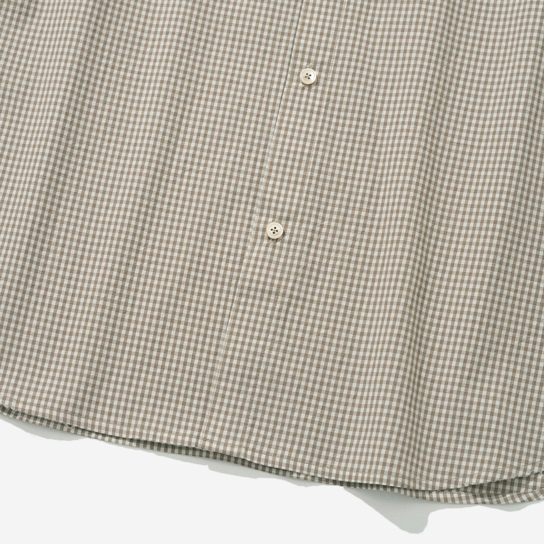 Stein Typewriter Cotton S/S Shirt - Beige Check
