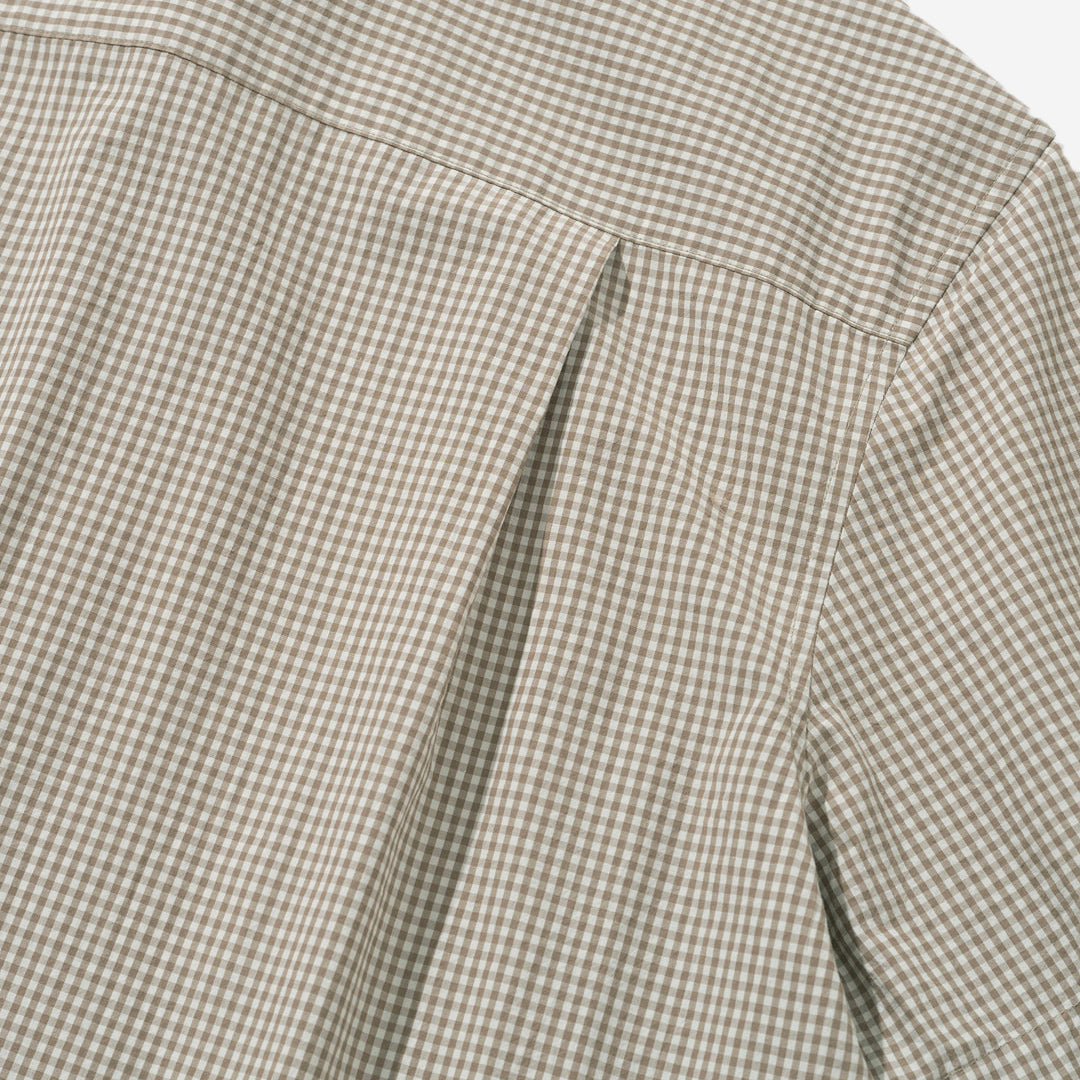 Stein Typewriter Cotton S/S Shirt - Beige Check