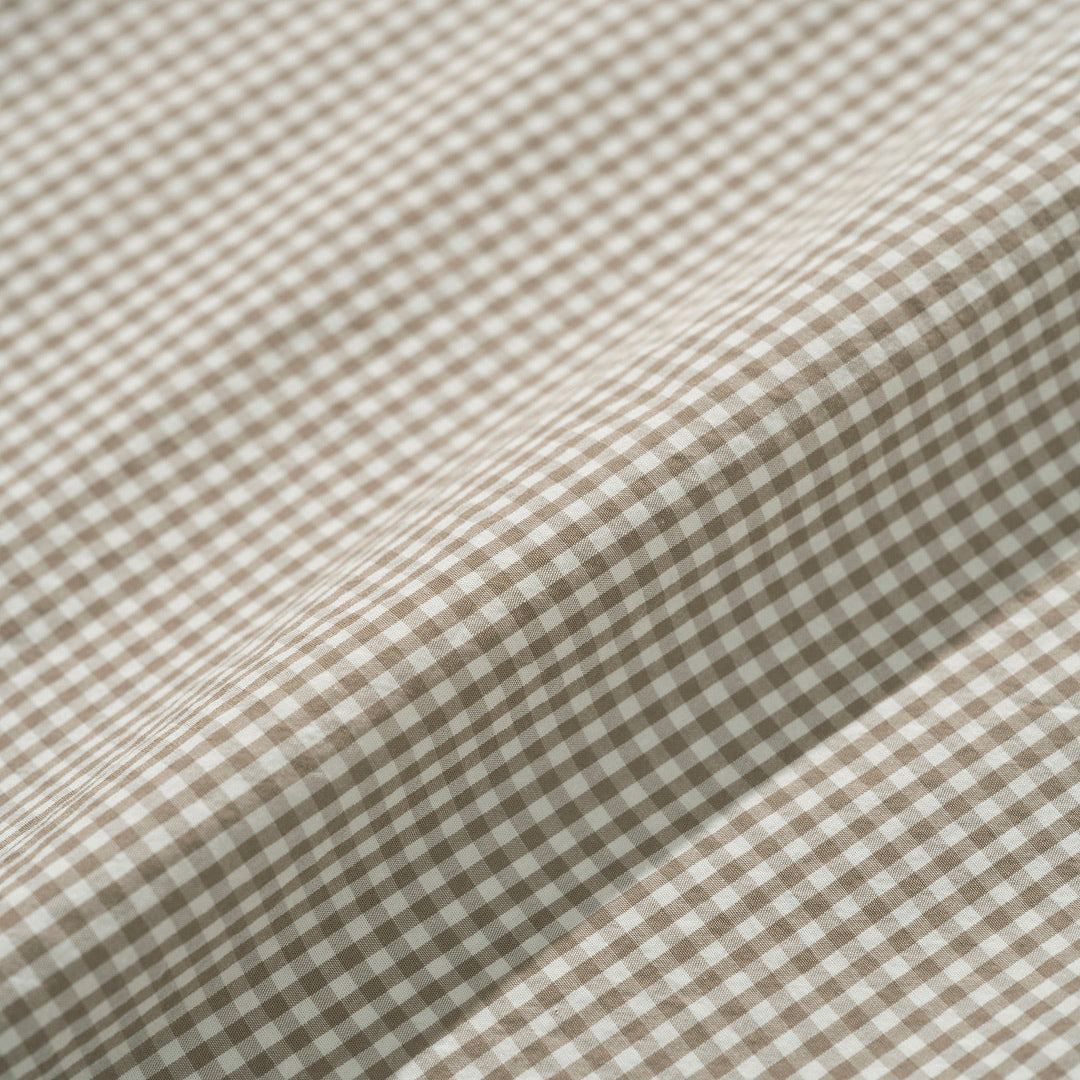 Stein Typewriter Cotton S/S Shirt - Beige Check