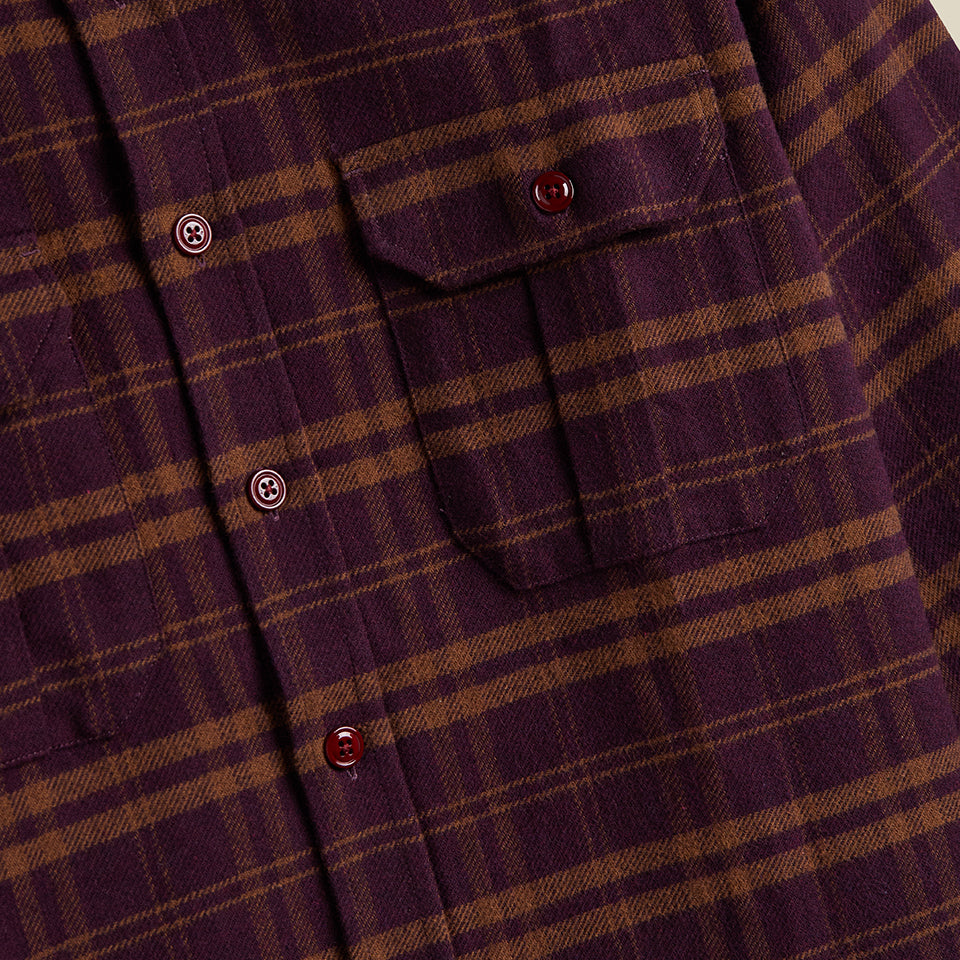 Stinger Plaid Flannel Shirt - Bordeaux