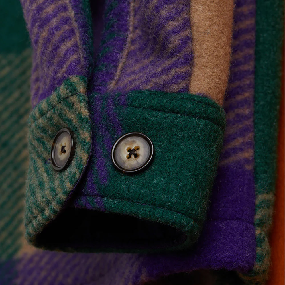 SUV Big Plaid Wool Overshirt - Purple/Green