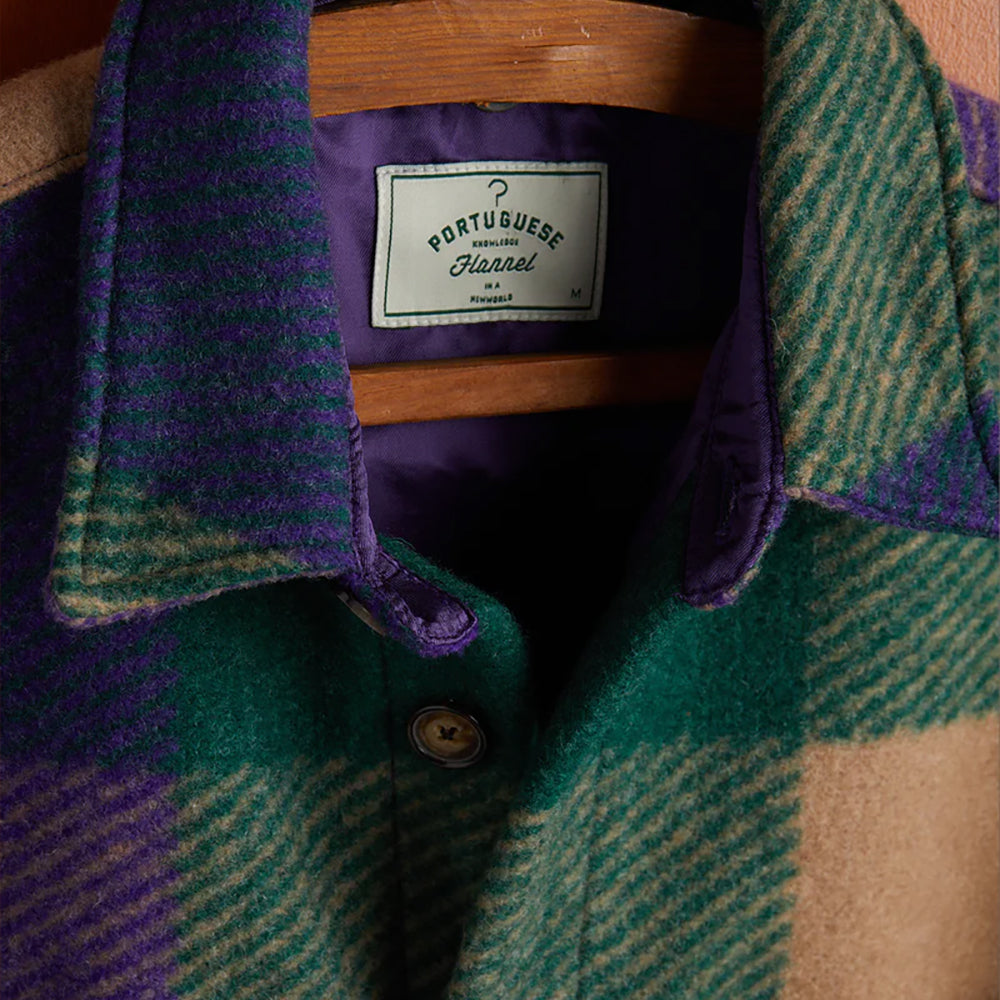 SUV Big Plaid Wool Overshirt - Purple/Green